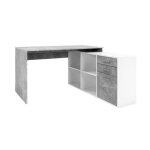 Bureau dangle london - panneaux de particules - dcor bton structur blanc - 136 x 75 x 139 cm