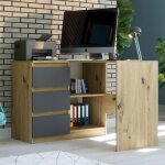 Bureau d?angle avec rangement - 112x87x76 cm - bureau avec 3 tiroirs ct gauche - table dordinateur ...