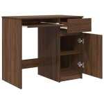 Bureau burke brun table � �crire - 1 personne - ch�ne marron 86x49x76 cm - bois ding�nierie bb808