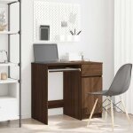 Bureau - ch�ne marron - 86x49x76 cm - 1 tiroir - style contemporain