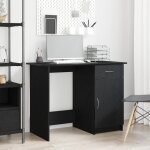 Bureau - chne noir - 100x50x76 cm - 1 tiroir - design contemporain
