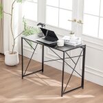 Bureau compact mdf imperm�able pliant pour petit espace montage rapide 9s (noir)