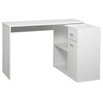 Bureau dangle - homcom - rotatif - biblioth�que tiroir placard poste de travail - panneau de particules ...