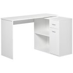 Bureau dangle - homcom - rotatif - biblioth�que tiroir placard poste de travail - panneau de particules ...
