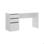 Dmora - bureau ardina 139 x 60 x h75 cm blanc brillant panneau effet bois