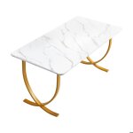 Bureau de direction - duoku - zh607 - acier q195 - panneaux de particules - 160x80 cm - blanc et or