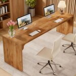Topect bureau dordinateur extra long de 180 cm en bois pour poste de travailstation de travail 2 personnes ...