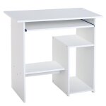 Bureau dordinateur - homcom - plateau pour clavier et support de moniteur - panneau de particules - 80 ...
