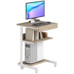 Bureau dordinateur sur roues - homcom - 56 x 51 cm - avec tiroir compartiment et support cpu - pour petits ...