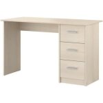 Bureau droit 3 tiroirs essentiel - panneaux de particules - dcor acacia clair - l 121 x p 55 x h 74 ...