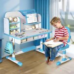 Bureau enfant multifonction inclinaison r�glable avec compartiments rangement et chaise ergonomique pour ...