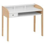 Bureau enfant primaire l100cm blanc en bois - atmosphera createur dinterieur