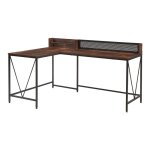 Bureau frelvepirg 165 x 110 x 90 cm noir effet noyer Bureau frelvepirg 165 x 110 x 90 cm noir effet noyer