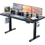 Bureau huanuo 160 x 80 cm noir lectrique ajustable rangement intgr bureau moderne