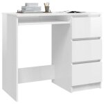 Bureau informatique - cloud - blanc brillant - 90x45x76 cm - bois d?ingnierie ll61275