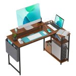 Bureau informatique avec �tag�re bureau d?angle en l ports usb et prise secteur 120 cm