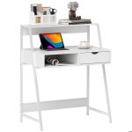Bureau informatique - homcom - style néo - rétro - tiroir niche étagère - panneaux de particules et métal ... Bureau informatique - homcom - style néo - rétro - tiroir niche étagère - panneaux de particules et métal ...