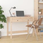 Bureau - bureau informatique - table dordinateur avec tiroirs 100x50x78 cm bois massif de pin shl942915 ...