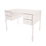 Bureau junior 4 tiroirs wood luck - babushka - 113 x 65 x 75cm - blanc
