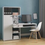 Bureau komodee klepp brk1 tiroirs blanc blanc 92 x 150 x 149 cm