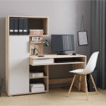 Bureau komodee klepp brk1 tiroirs ch�ne sonoma blanc 92 x 150 x 149 cm