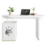 Bureau moderne enti�rement laqu� pieds de 5 cm d�paisseur courbes arrondies bureau robuste enti�rement ...