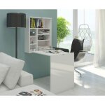 Bureau mural pliable hide blanc mat / blanc brillant ? design moderne gain de place parfait pour petits ...