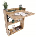 Bureau mural pliant wotan - �tag�re biblioth�que - 85x70x20 cm - blanc