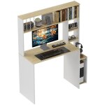 Bureau dordinateur - homcom - tagres ouvertes plateau 113 x 45 cm - pour bureau  domicile et chambre ...