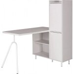 Bureau pied mtallique arc et armoire blancs l 89. 8 h 141. 5 p 120 cm - l 89. 8 x l 120 x h 141. 5 cm ...