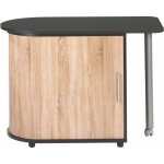 Bureau informatique - chne naturel - noir - table pivotante 360 - meuble de rangement - design contemporain ...