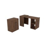 Bureau pliable flip ? chne fonc ? bureau extensible avec rangements pour petit espace