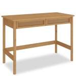 Bureau rodrigo droit h 76 cm en bois massif coloris chne avec rangement 2 tiroirs idal pour le tltravail ...