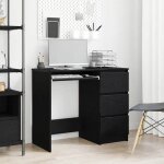 Bureau / table dordinateur vidaxl ch�ne noir 90x45x76 cm bois ding�nierie b137