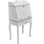 Bureau table poste de travail meuble dordinateur informatique �tude en style fran�ais bois blanc 02 0023780 ...