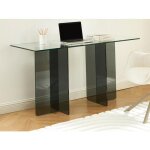 Bureau - verre tremp� - transparent et anthracite - bylena