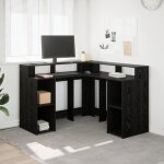Bureau - vidaxl - ch�ne noir - 130x130 cm - finition mate - design contemporain