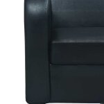 Burke@ sofa salon � deux places - canap� double - montage simplifi� - cuir synth�tique noir 139x70x76 ...