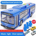 Bus de grande taille pour enfants de 3 ans et 6 ans - jouet rsistant en plastique bleu avec 7 cadeaux ...