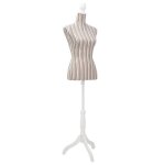 Buste de couture en lin - rayures - gris - hauteur r�glable 133 - 168 cm - �paule 37 cm - poitrine 84 ...