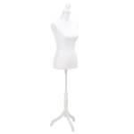 Buste de pr�sentation femme - vidaxl - blanc - hauteur r�glable 133 - 168 cm - �paule 37 cm - poitrine ...
