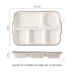 C assiette plate divise en cramique 12 pouces plat vaisselle de mnage pour une personne plat repas ...