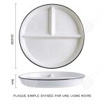 C assiette plate divise en cramique 9. 5 pouces vaisselle de mnage pour une personne plateau repas ...
