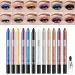 Crayon de couleur - passionova - lot de 12 couleurs stick de fard - b�ton dombre brillance avec outils ...