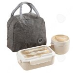 C bo�te � d�jeuner 2 pcs bo�tes � lunch et bols � soupe compatible micro - ondes �tanche herm�tique anse ...