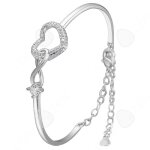C bracelet femme argent bracelet amour diamant creux bracelet d?amour rglable bijoux femme cadeaux nol ...