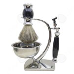 Accessoires beaut� - bien - �tre brosse � barbe 4 en 1 livr� avec un support de rasage et bol ainsi quun ...