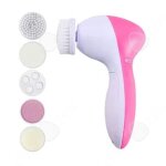 Brosse nettoyante visage passionova 5 t�tes ipx7 �tanche 2 vitesses aliment� par deux piles aa 132 x ...
