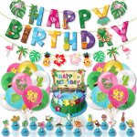 C dcoration anniversaire 51 pcs dcoration de gteau danniversaire avec ballons et flamants roses fte ...