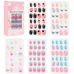 C faux ongles 120 pcs enfants faux ongles pr - colle couverture complte bton sur les beaute coussin ...